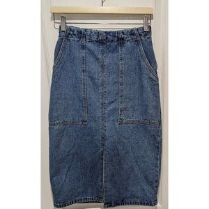 Oak + Fort | Denim midi skirt